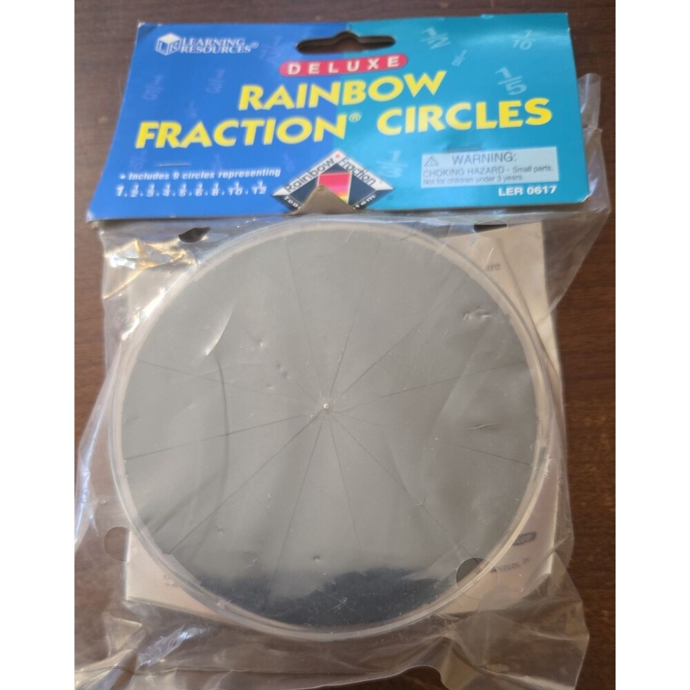 Learning Resources Deluxe Rainbow Fraction Circles New Sealed - 9 Circles